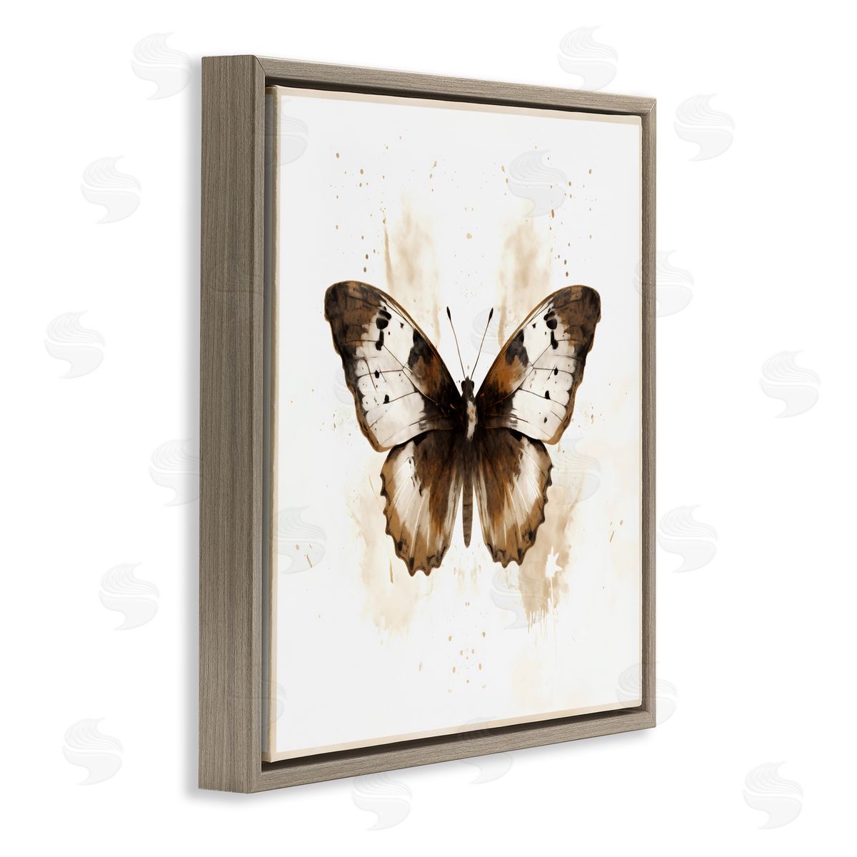 Creative Studio Brown Washed Moth Brown Floating Frame Canvas Art Print