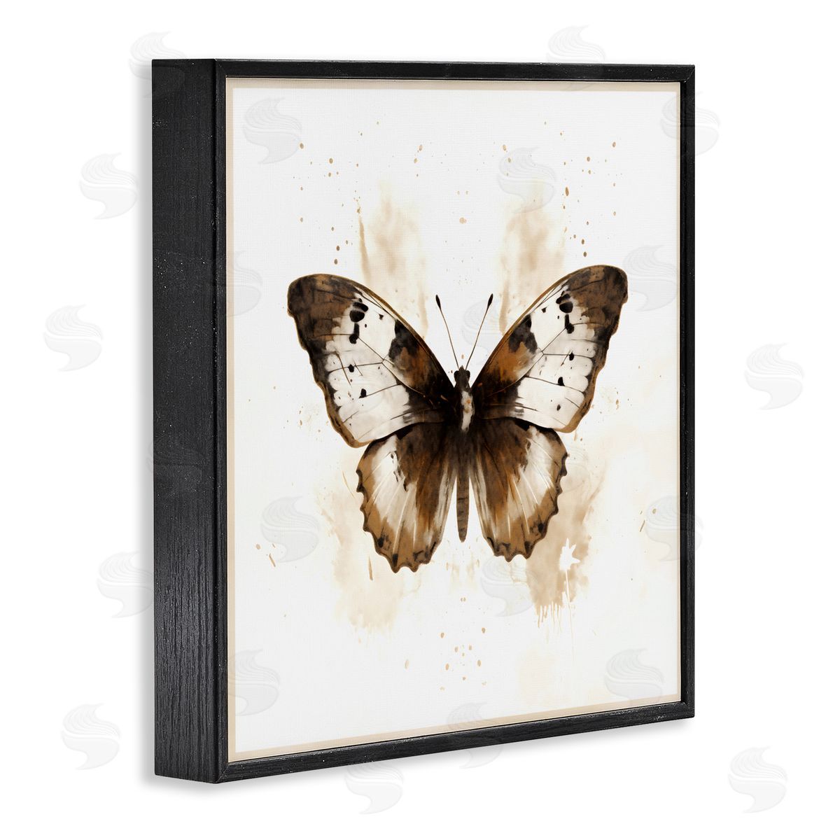 Creative Studio Brown Washed Moth Black Framed Giclee Art Print