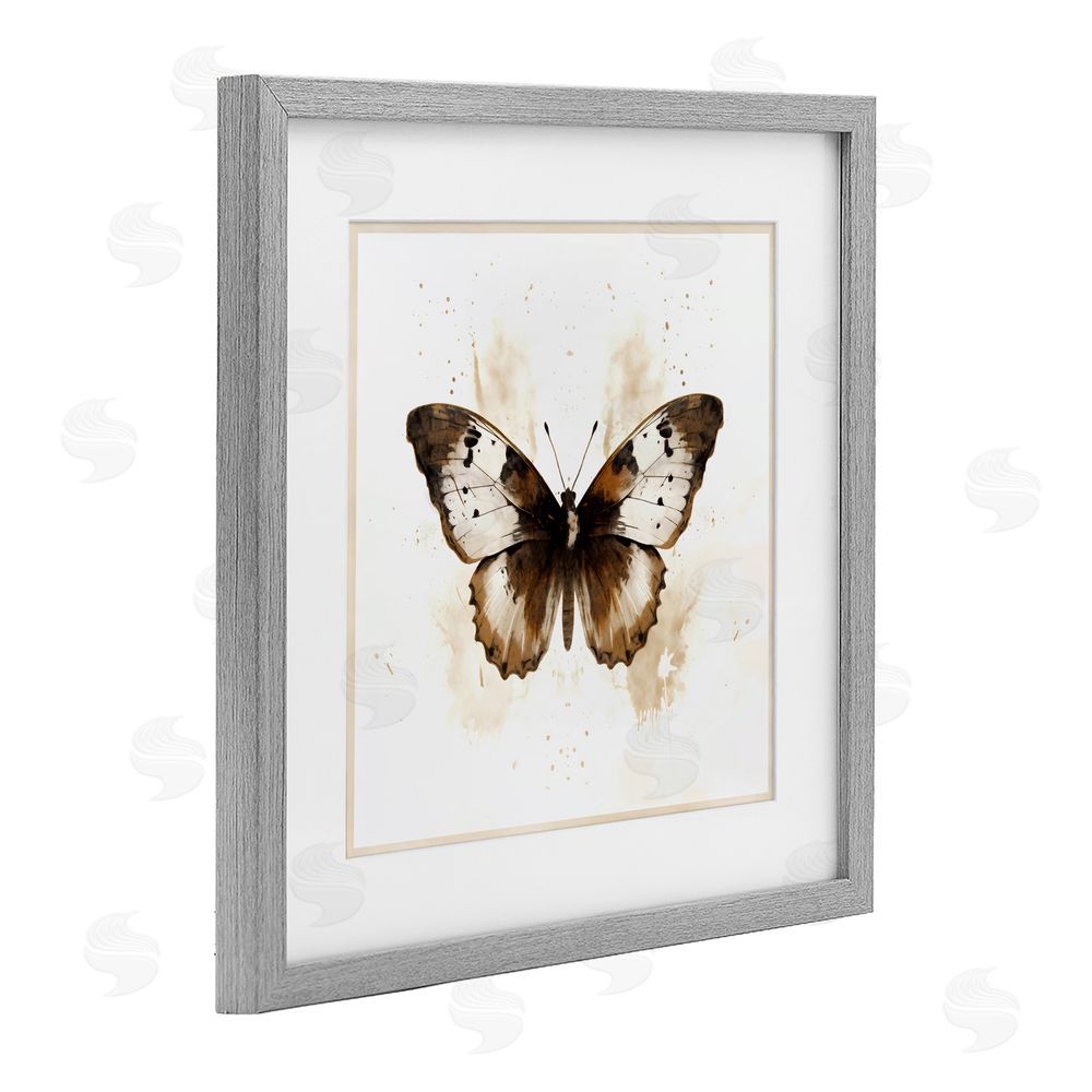 Creative Studio Brown Washed Moth Gray Framed Print Under Glass Art