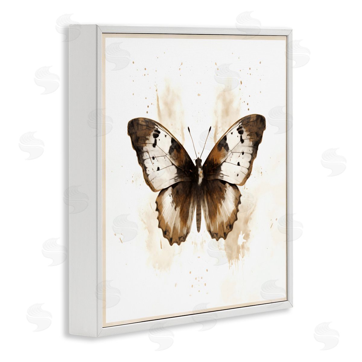 Creative Studio Brown Washed Moth White Frame Giclee Art Print