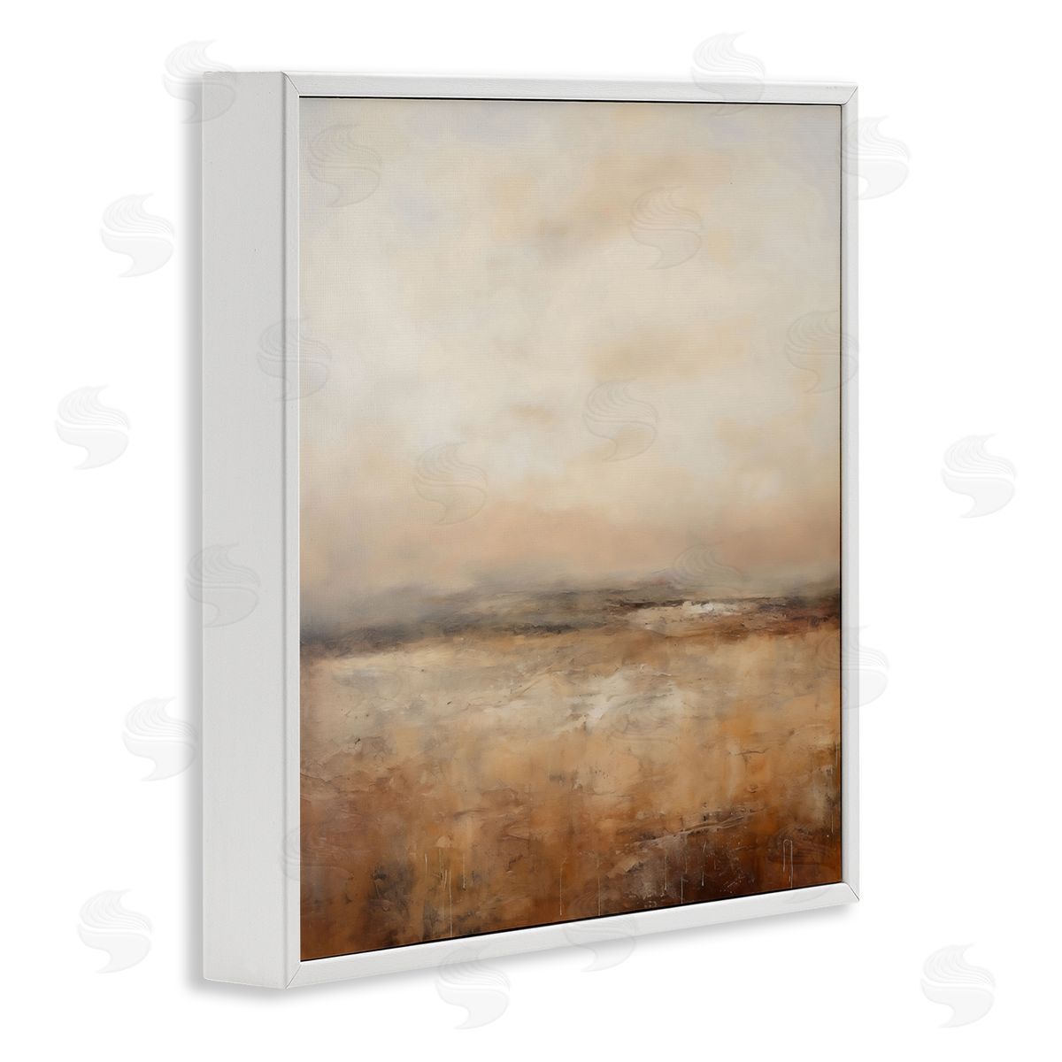 Creative Studio Calm Abstract Landscape Neutrals White Frame Giclee Art Print