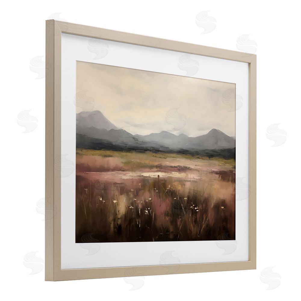 Creative Studio Flower Field Mountain Birch Framed Print Under Glass Art