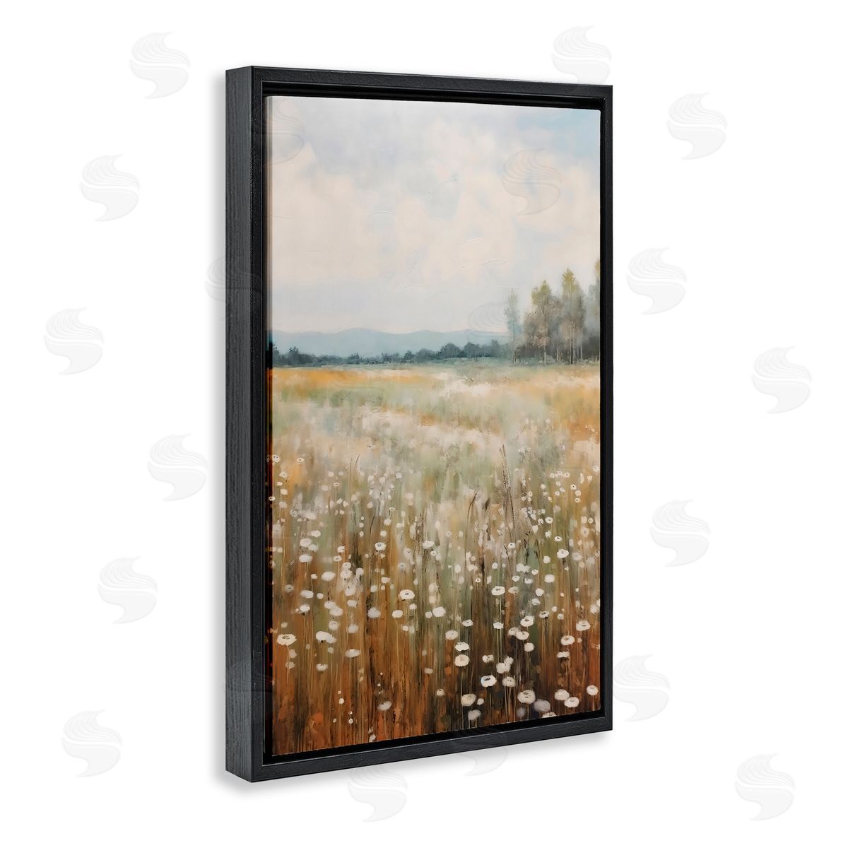 Creative Studio A Field Of Wildflowers Black Floating Frame Canvas Wall Art Print
