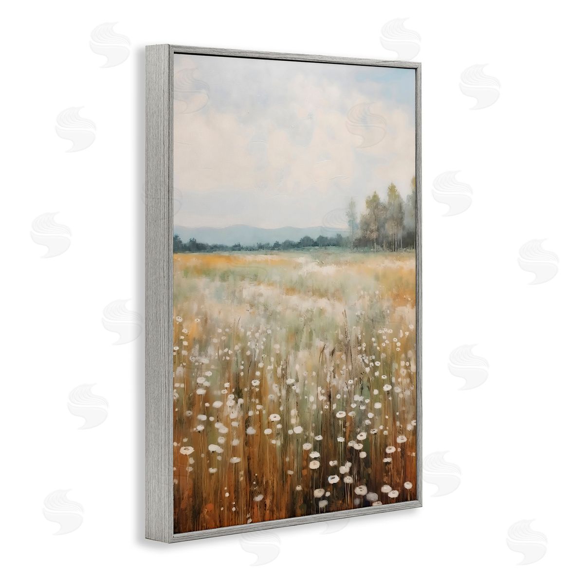 Creative Studio A Field Of Wildflowers Gray Framed Giclee Art Print