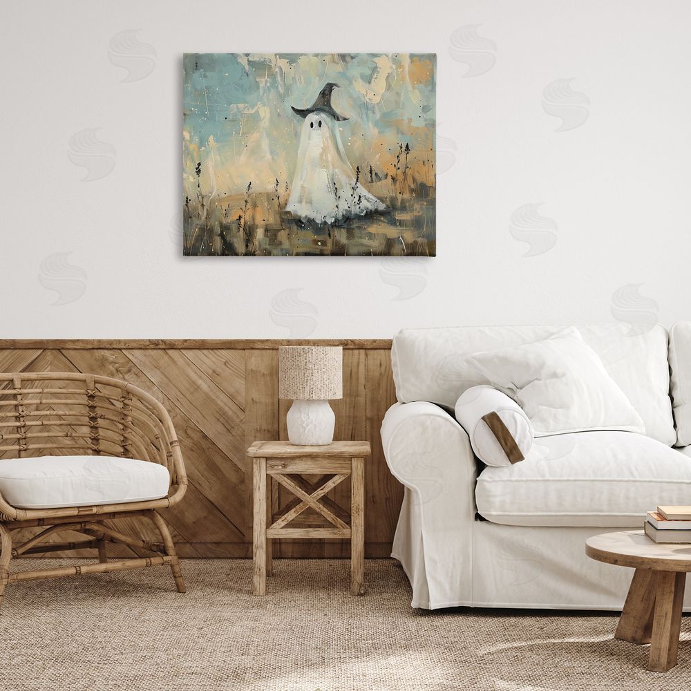 Creative Studio Halloween Witch Hat Ghostie Printed Wall Art in Room