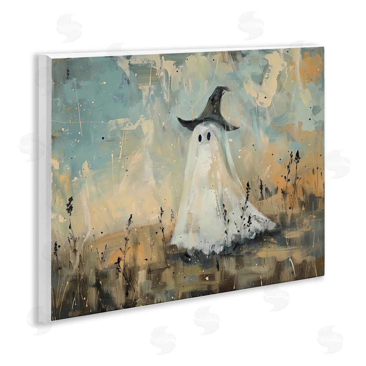 Creative Studio Halloween Witch Hat Ghostie Wall Plaque Art Print