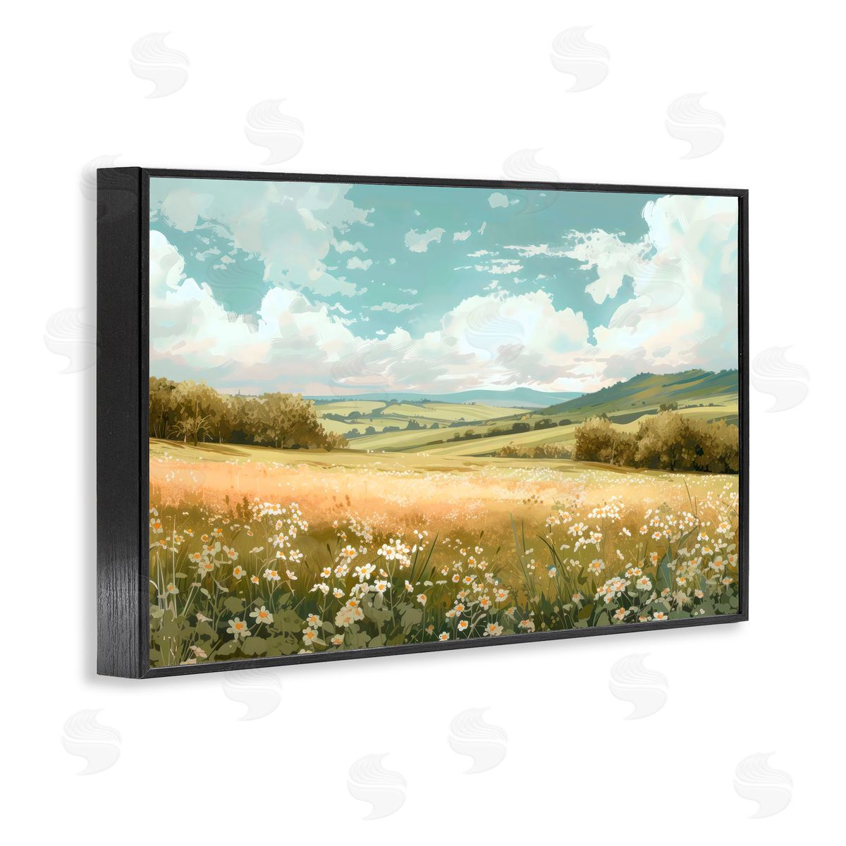 Creative Studio Scenic Daisy Valley Black Framed Giclee Art Print