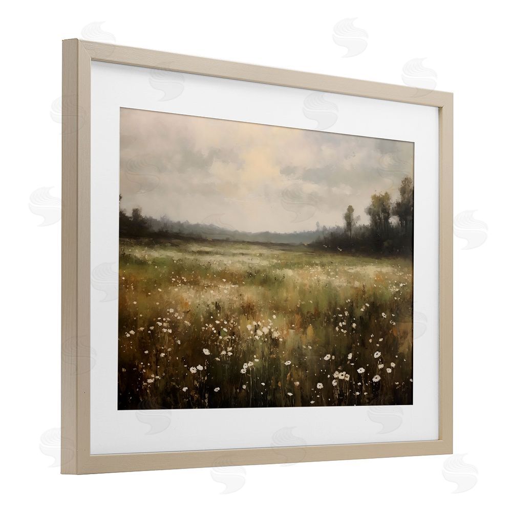 Creative Studio Dotted With Daisies Field Birch Framed Print Under Glass Art