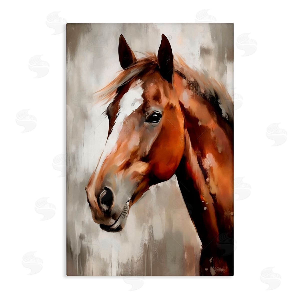 Creative Studio Chocolate Pony Portrait Canvas Wall Art Print