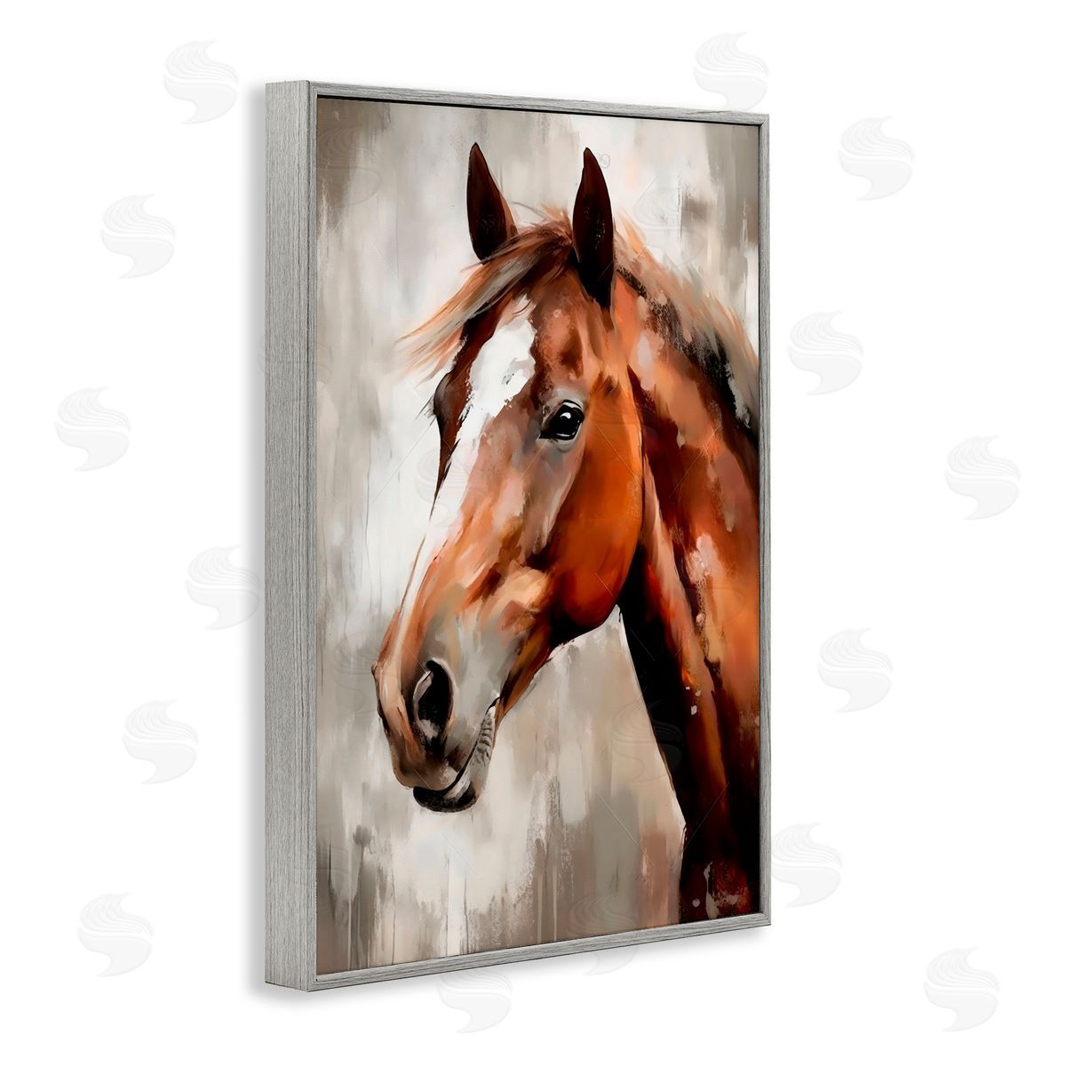 Creative Studio Chocolate Pony Portrait Gray Framed Giclee Art Print