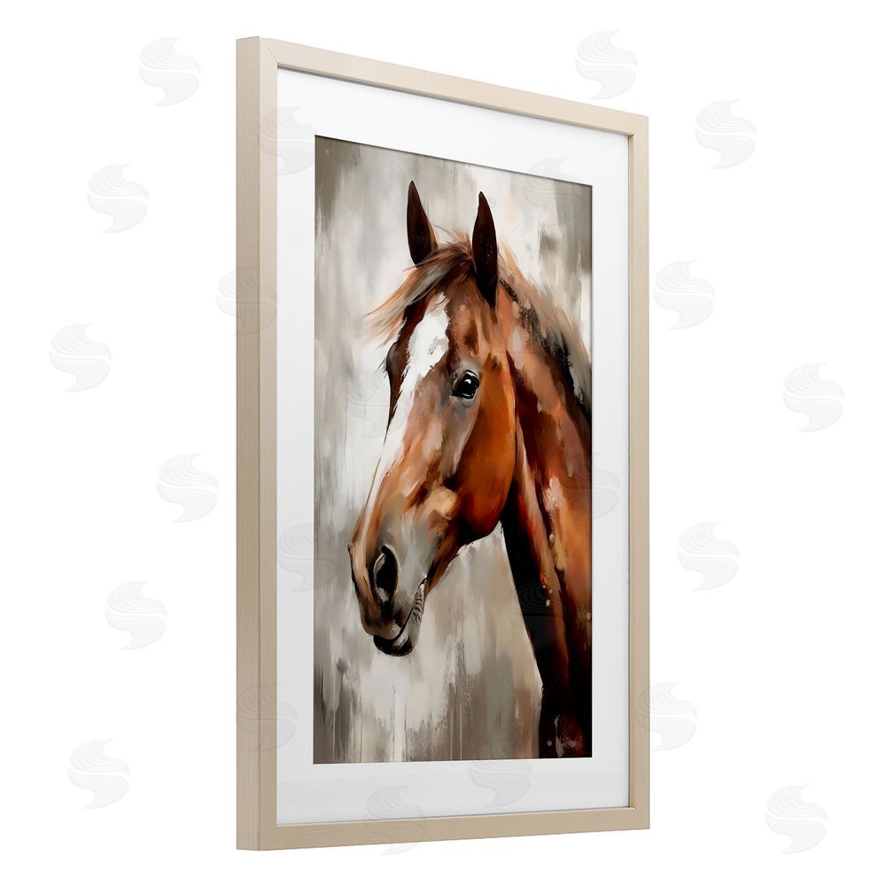 Creative Studio Chocolate Pony Portrait Birch Framed Print Under Glass Art
