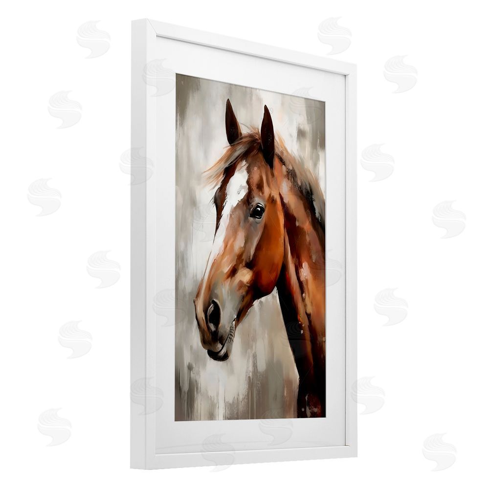 Creative Studio Chocolate Pony Portrait White Framed Print Under Glass Art