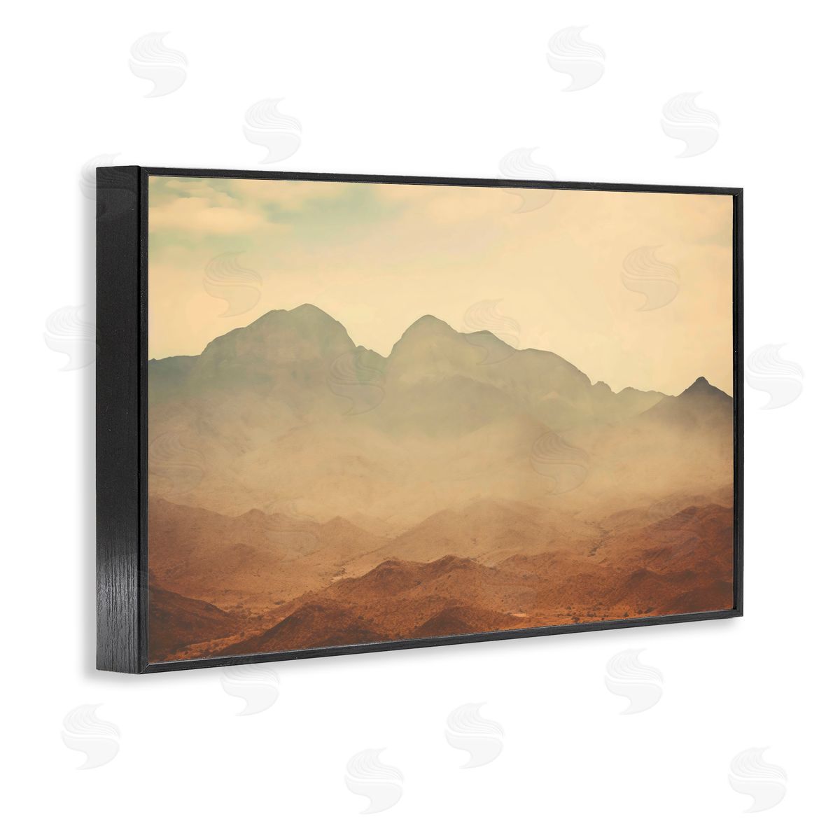 Creative Studio Hazy Desert Mountain Black Framed Giclee Art Print
