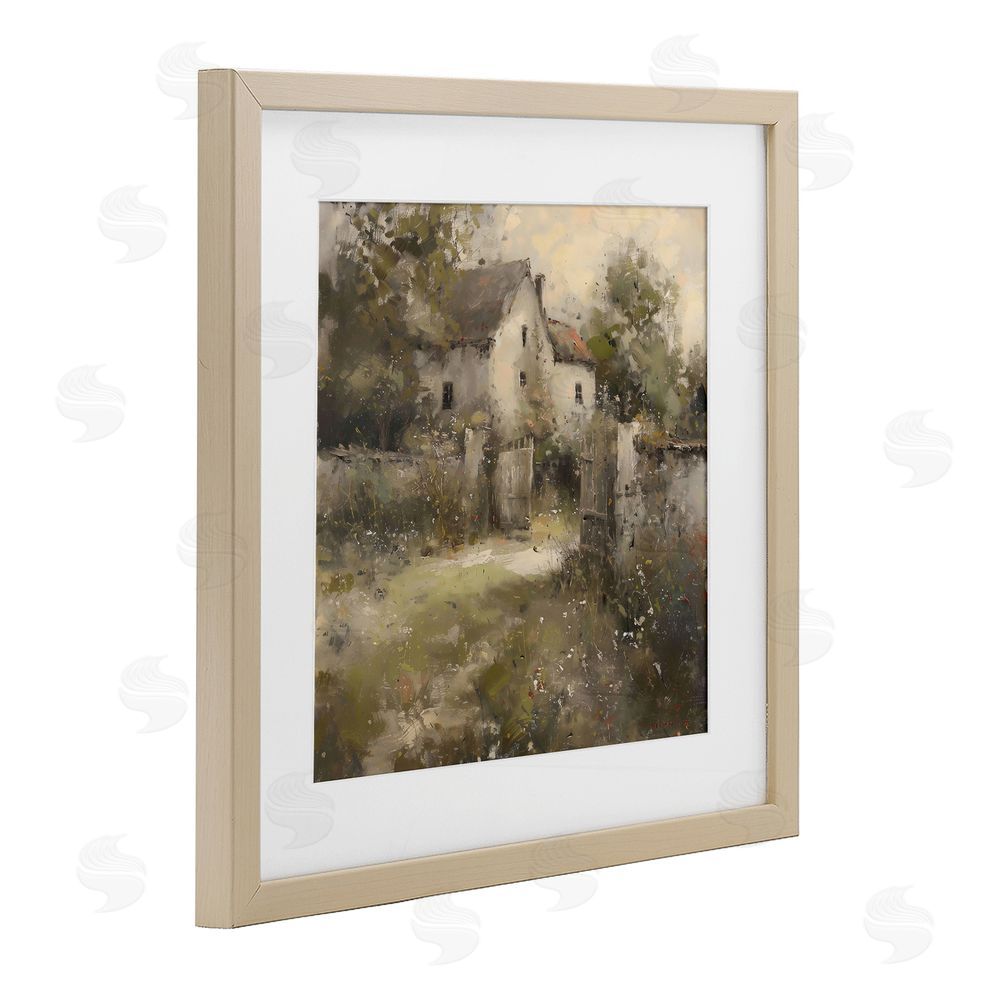 Creative Studio Overgrown Hazy Cottage Birch Framed Print Under Glass Art