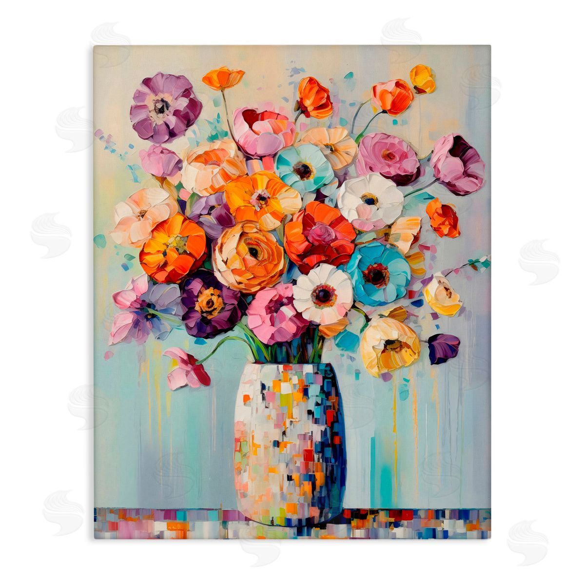 Creative Studio Colorful Bouquet Of Texture Canvas Wall Art Print