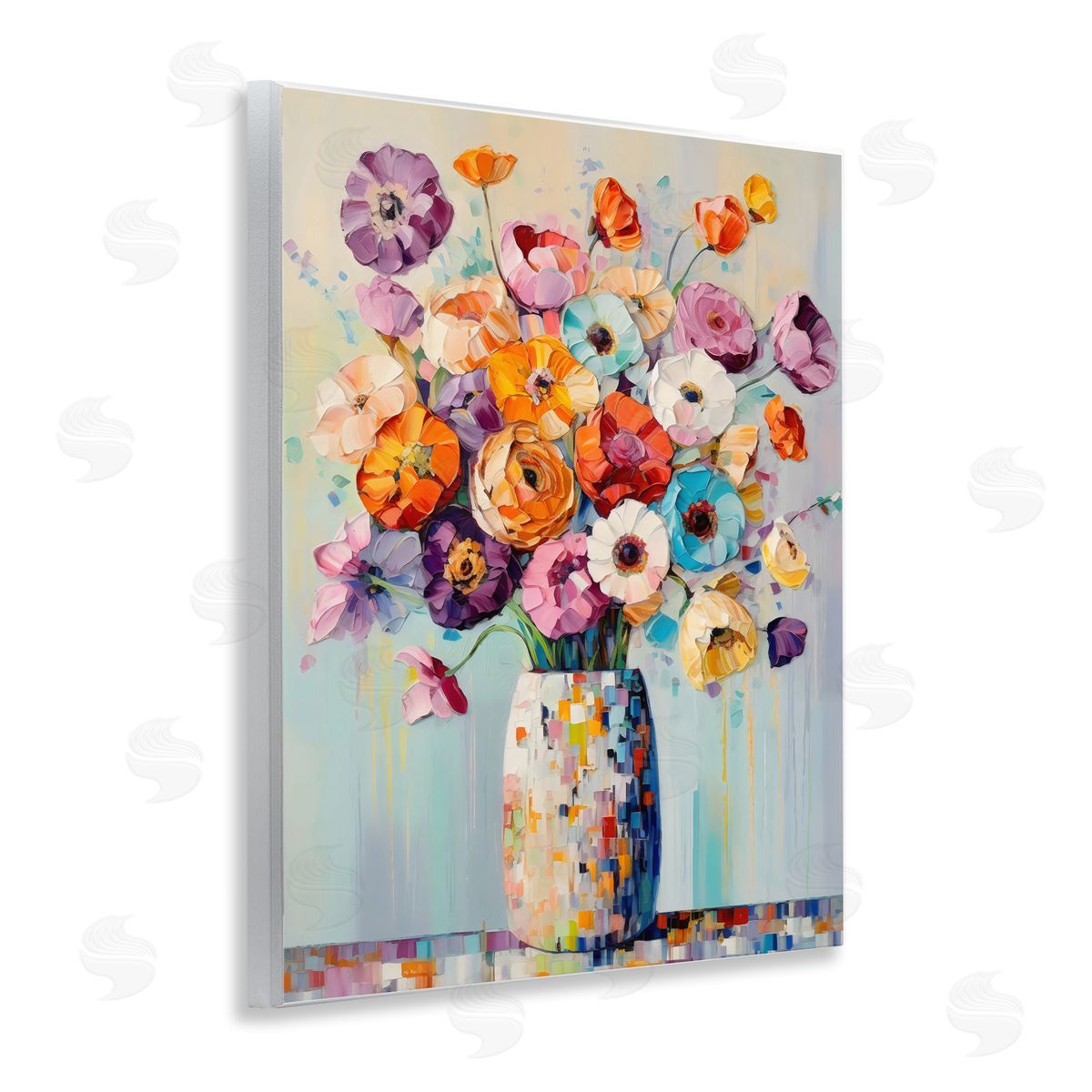Creative Studio Colorful Bouquet Of Texture Wall Plaque Art Print