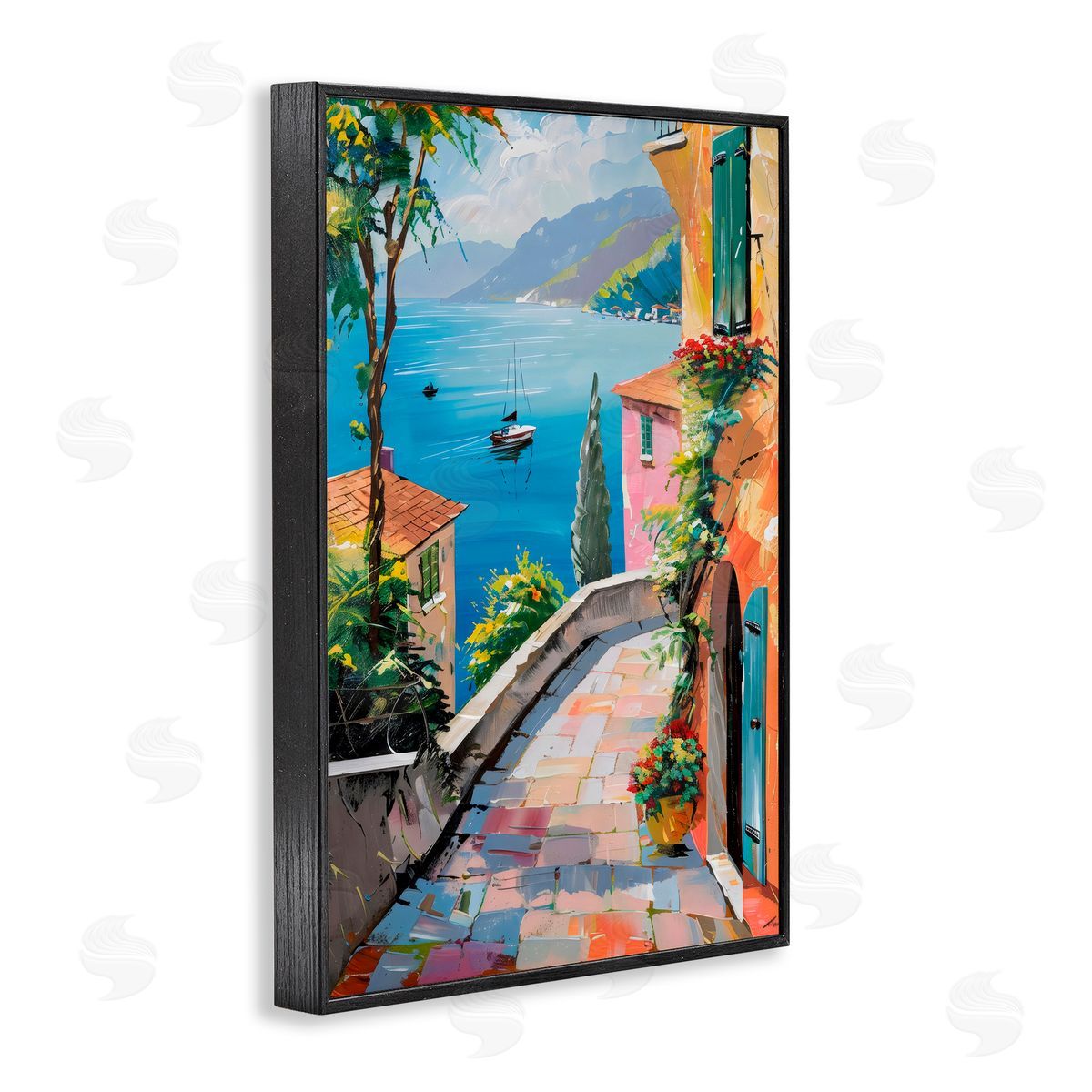 Creative Studio By The Sea Village Black Framed Giclee Art Print