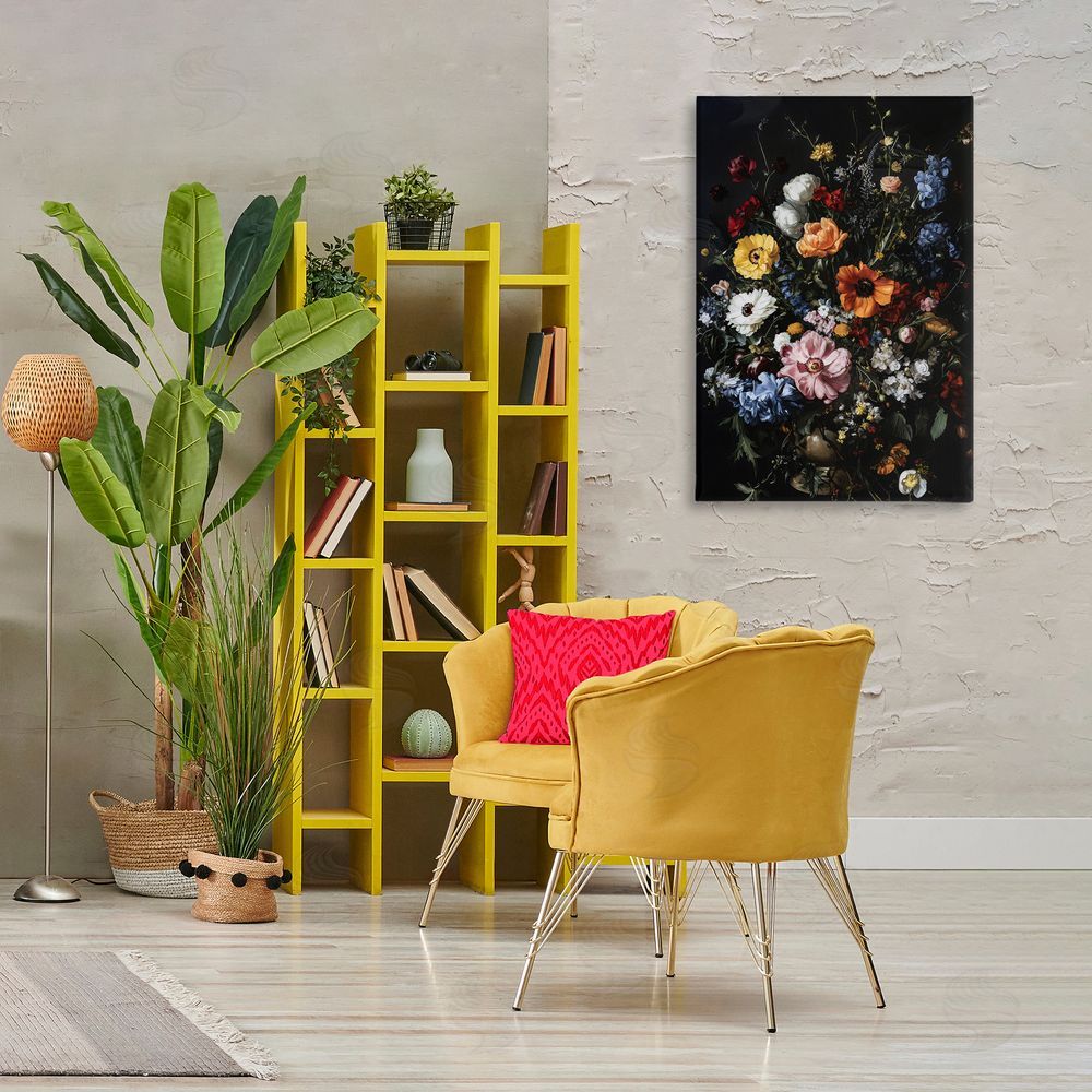 Creative Studio Dark Opulent Bouquet Printed Wall Art in Room