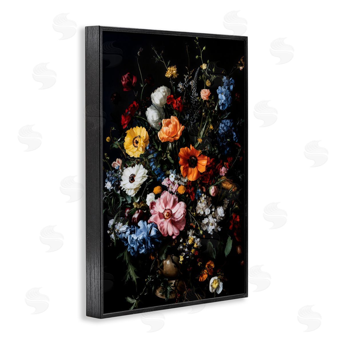 Creative Studio Dark Opulent Bouquet Black Framed Giclee Art Print