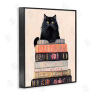 Arlington Prints | Book Stack Black Cat