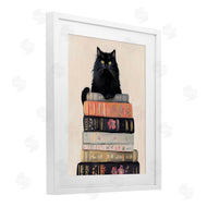 Arlington Prints | Book Stack Black Cat
