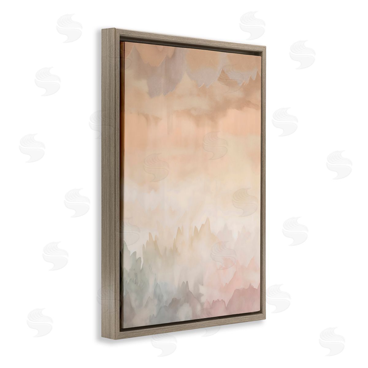 Creative Studio Calm & Soft Colors Abstract Brown Floating Frame Canvas Art Print