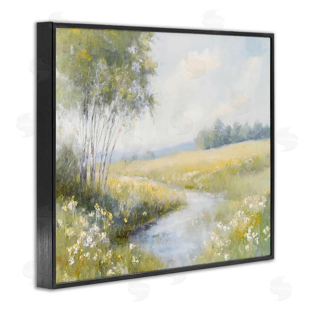 Creative Studio Tranquil River Stream Black Framed Giclee Art Print