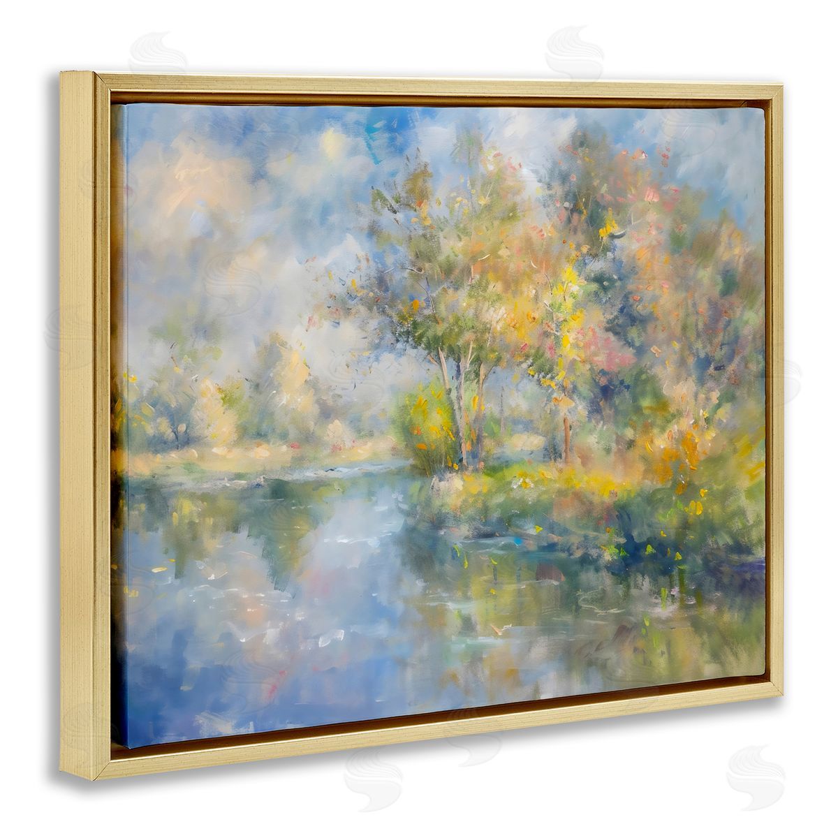 Creative Studio Colors By The Water Gold Floating Frame Canvas Art Print