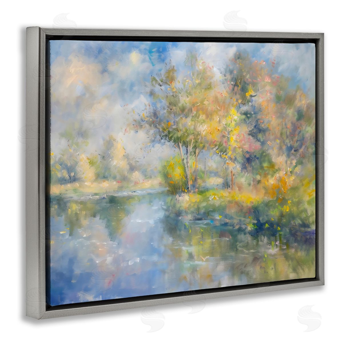 Creative Studio Colors By The Water Gray Floating Frame Canvas Art Print