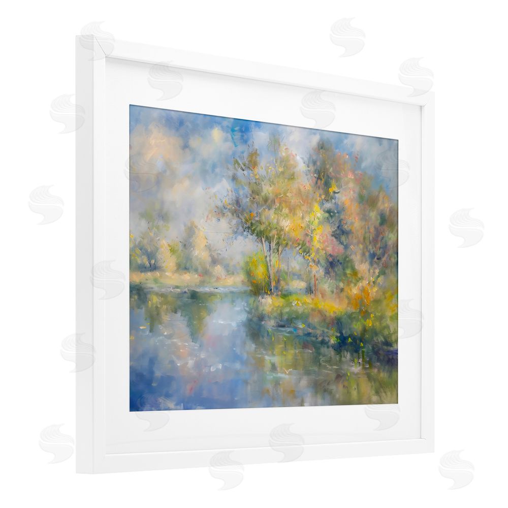 Creative Studio Colors By The Water White Framed Print Under Glass Art