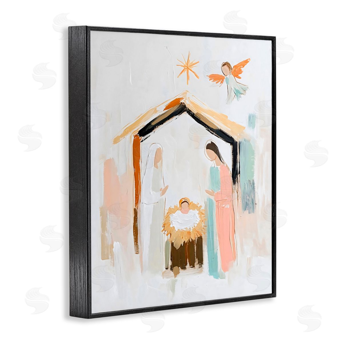 Creative Studio Holy Nativity Abstract Scene Black Framed Giclee Art Print