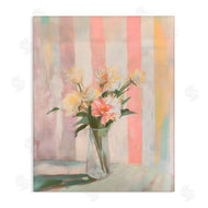 Arlington Prints | Pastel Flower Arrangement Stripes