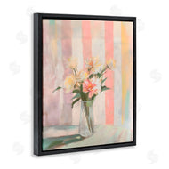 Arlington Prints | Pastel Flower Arrangement Stripes