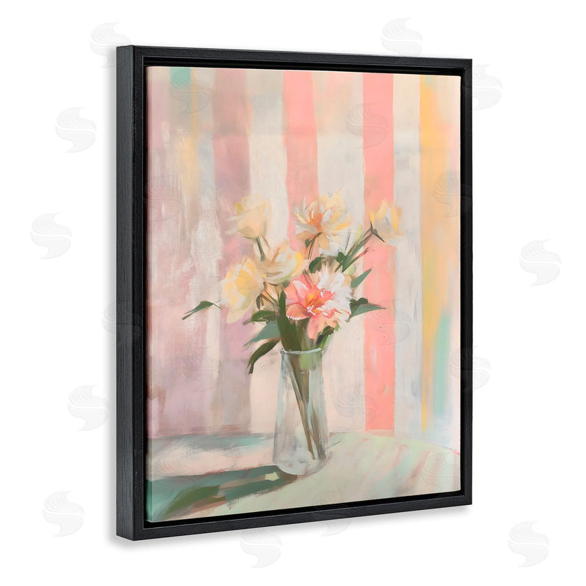 Arlington Prints | Pastel Flower Arrangement Stripes
