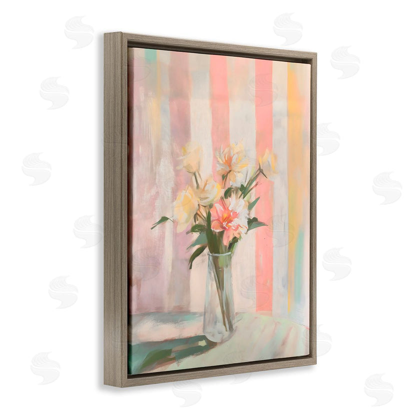 Arlington Prints | Pastel Flower Arrangement Stripes