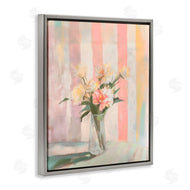 Arlington Prints | Pastel Flower Arrangement Stripes