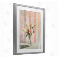 Arlington Prints | Pastel Flower Arrangement Stripes