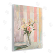 Arlington Prints | Pastel Flower Arrangement Stripes