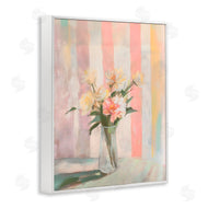 Arlington Prints | Pastel Flower Arrangement Stripes