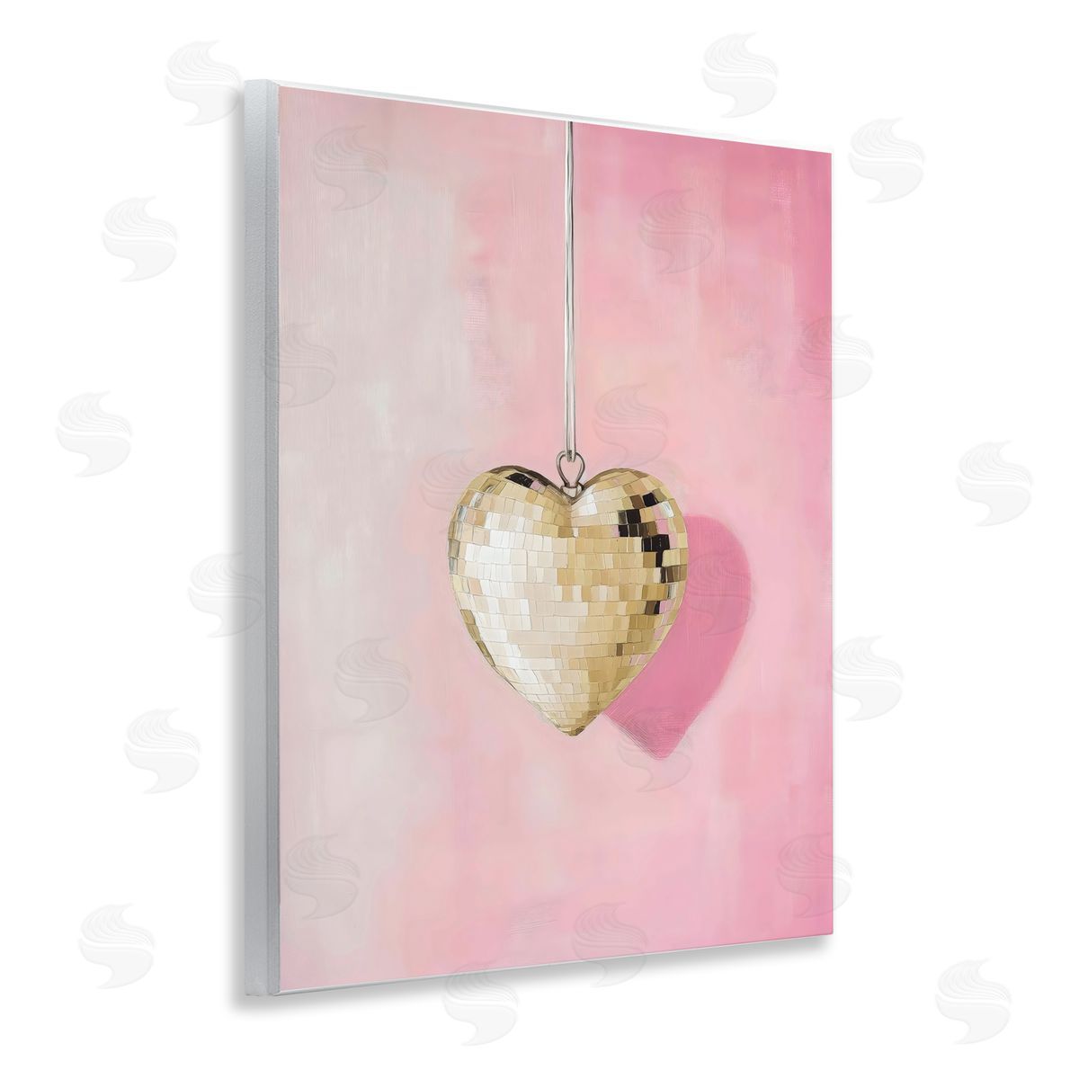 Arlington Prints Gold Disco Heart Necklace Wall Plaque Art Print