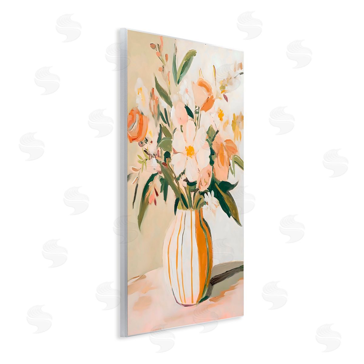 Creative Studio Peachy Pink Vase with Flowers Wall Plaque Art Print