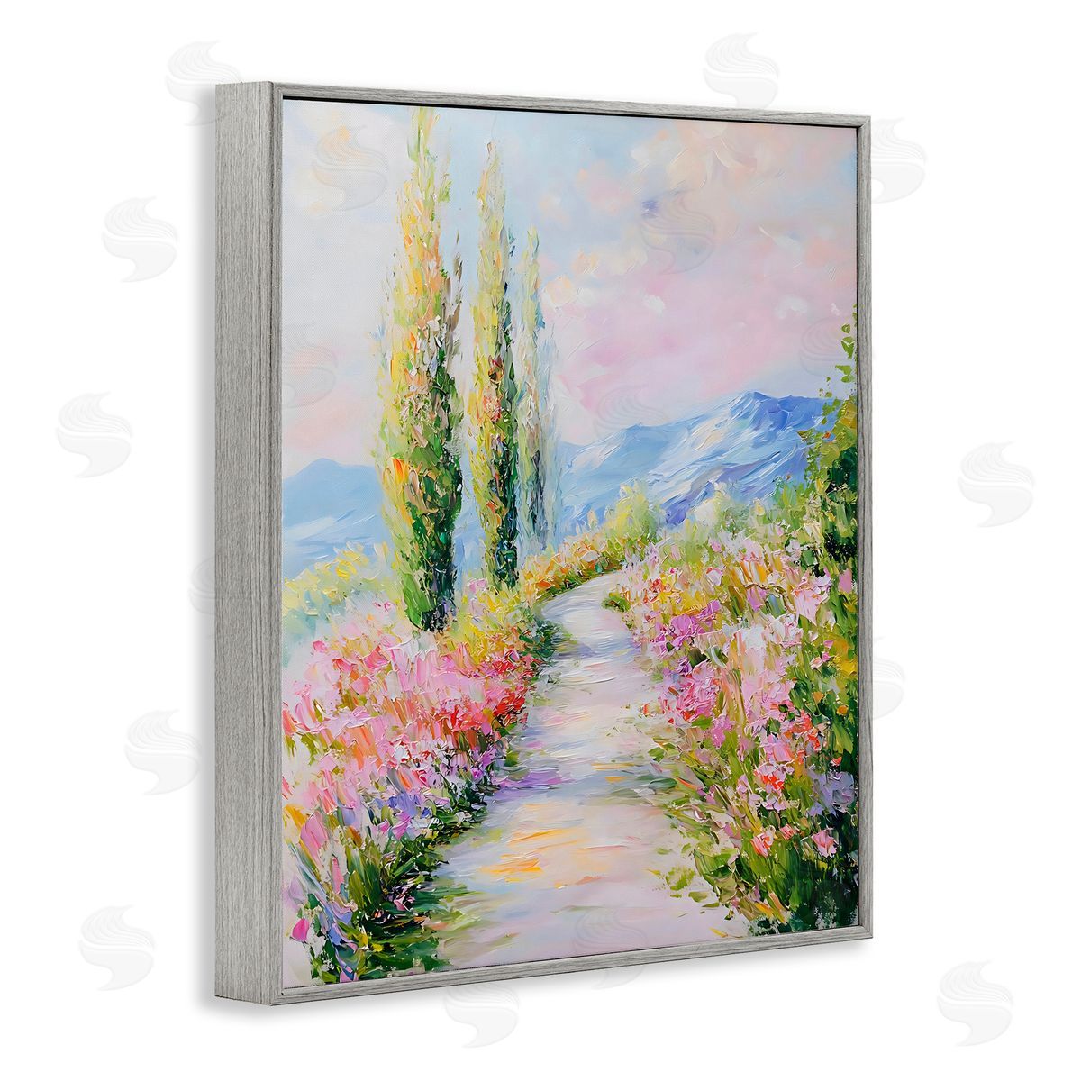 Creative Studio A Walk With Wildflowers Gray Framed Giclee Art Print