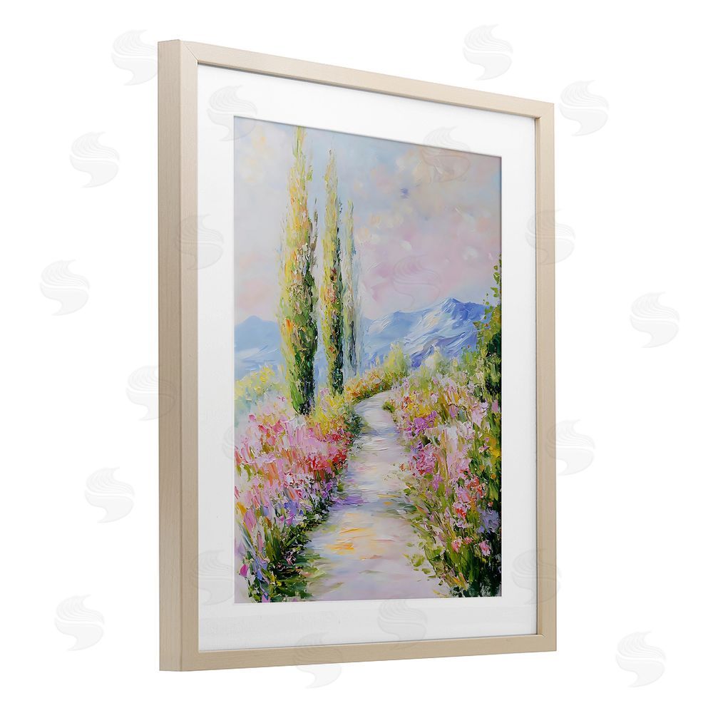 Creative Studio A Walk With Wildflowers Birch Framed Print Under Glass Art