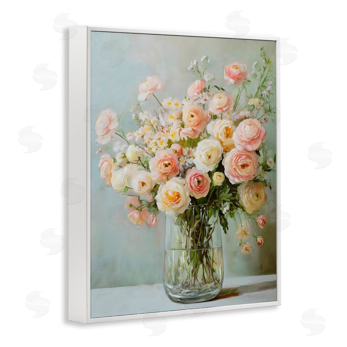 Creative Studio Regal Romantic Bouquet White Frame Giclee Art Print