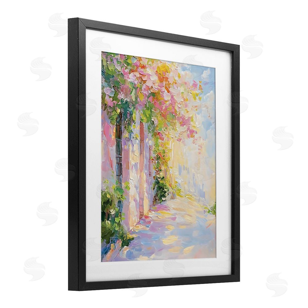 Creative Studio Quaint Village Home Black Framed Print Under Glass Art