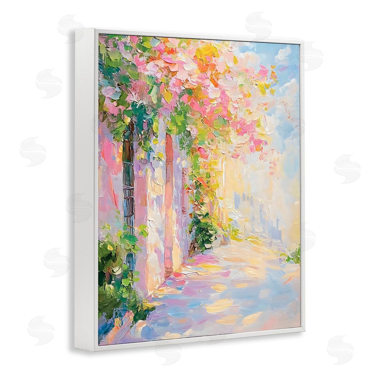Creative Studio Quaint Village Home White Frame Giclee Art Print