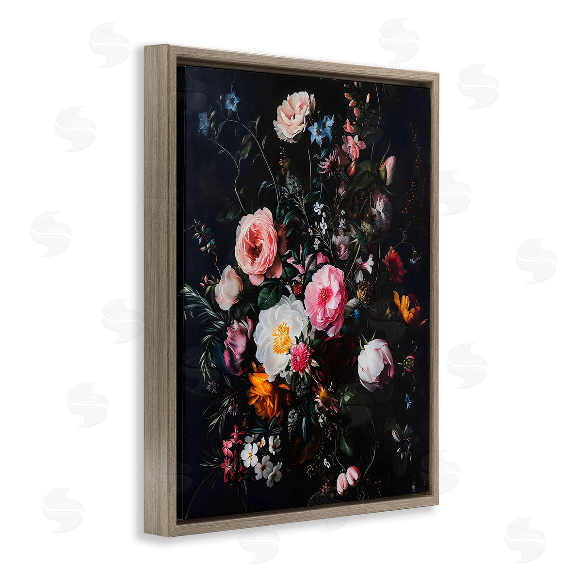 Creative Studio Alternative Romance Bouquet Brown Floating Frame Canvas Art Print