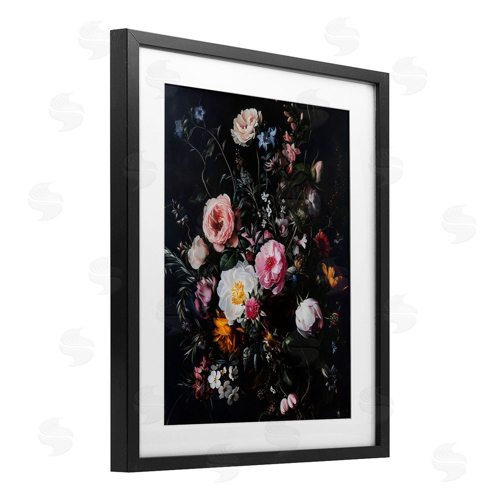Creative Studio Alternative Romance Bouquet Black Framed Print Under Glass Art