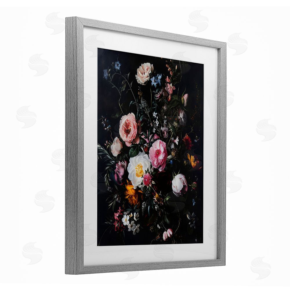 Creative Studio Alternative Romance Bouquet Gray Framed Print Under Glass Art