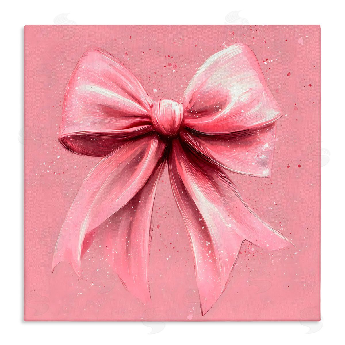 Creative Studio Big Pink Bow with Speckles Canvas Wall Art Print